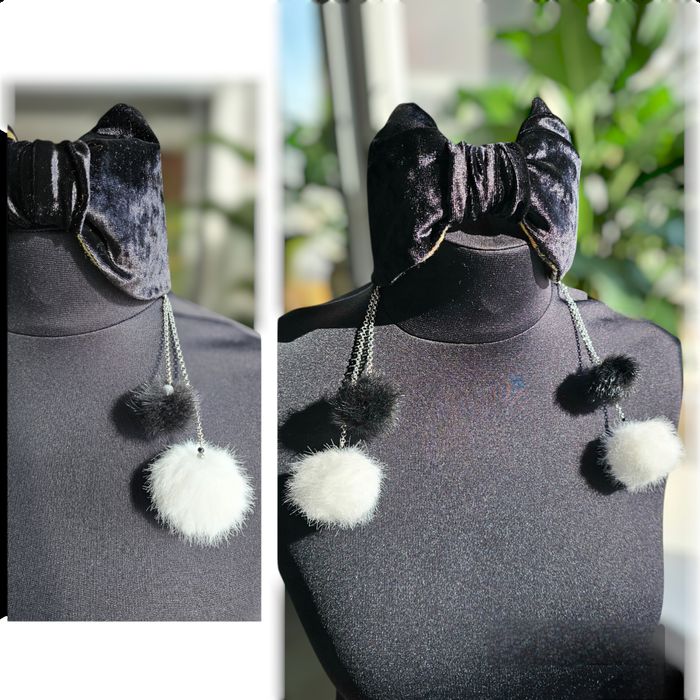 Ободок обруч помпоны грамурные на праздник