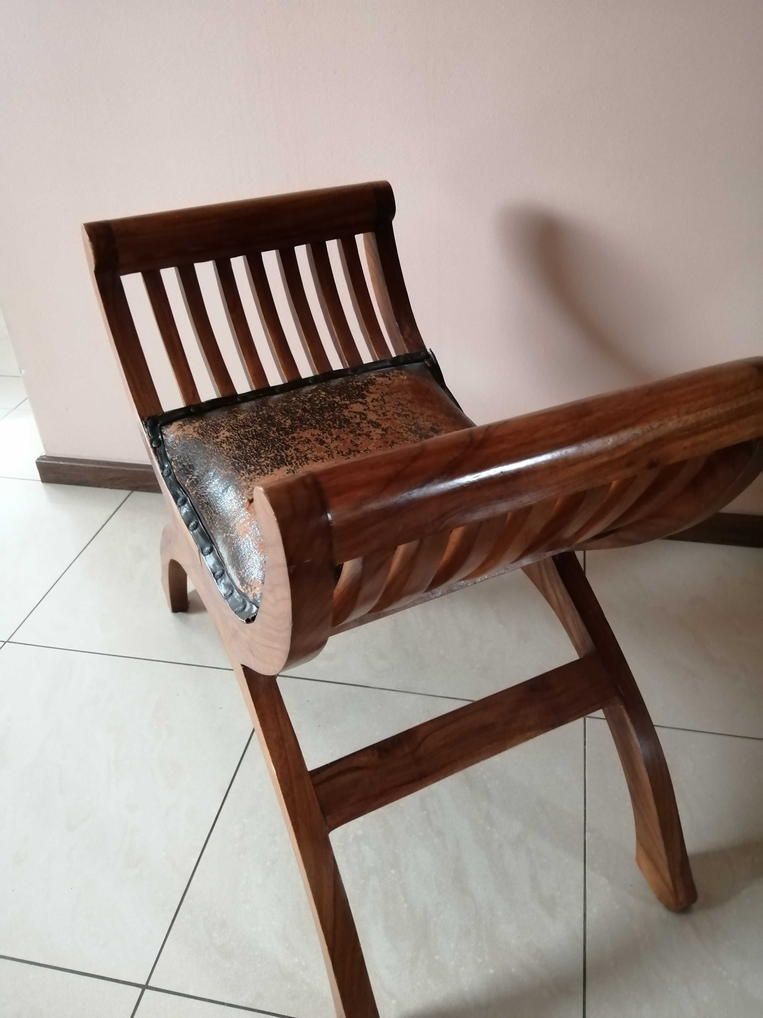 Siedzisko, ławeczka w stylu indyjskim z palisandru