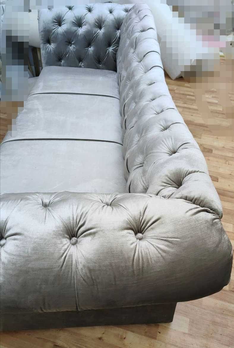 Sofa 250 delfin glamour chesterfield krysztalki