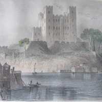 Staloryt Stary Kolorowy Oryginalny - Rochester Castle - anglia