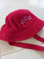 Czapka kapelusik polarowy czerwony dla dziewczynki 92-98/ 104