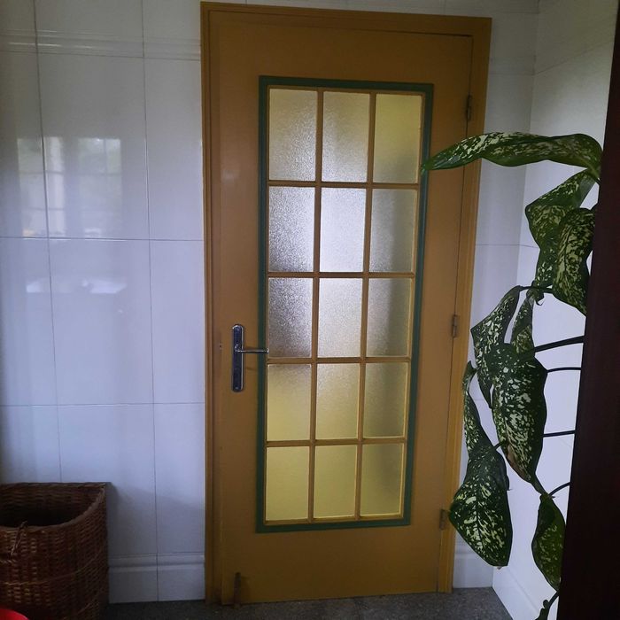 Porta interior madeira com vidros