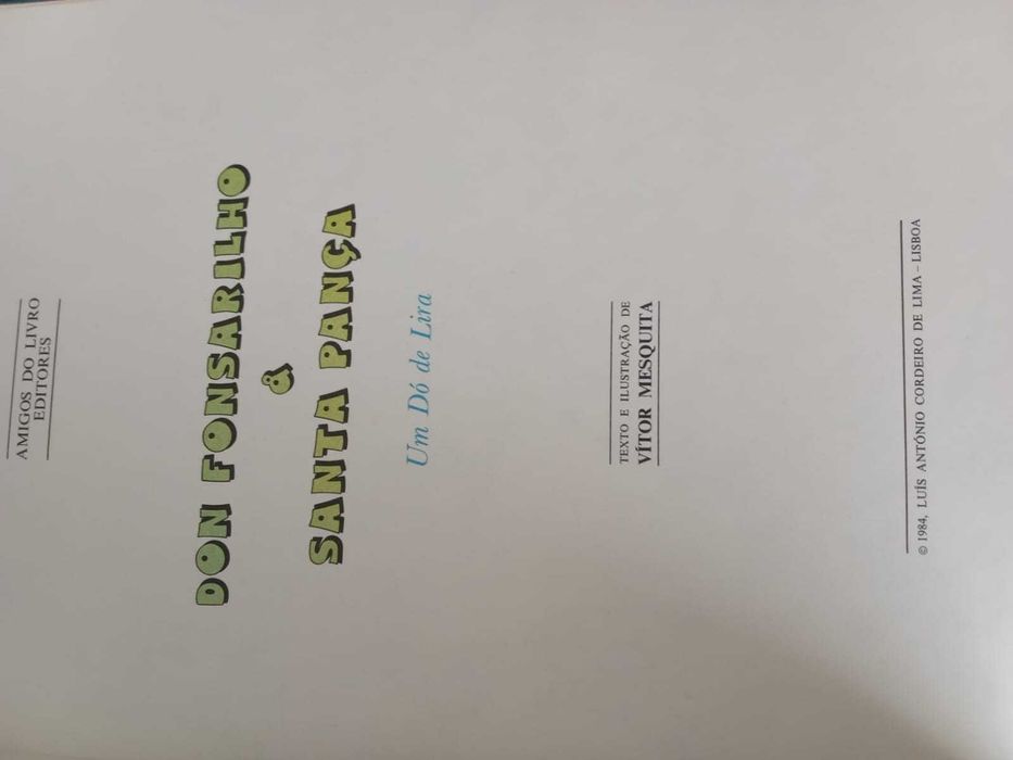 Vendo colecção de 9 livros "Don Fonsarilho e Santa Pança"