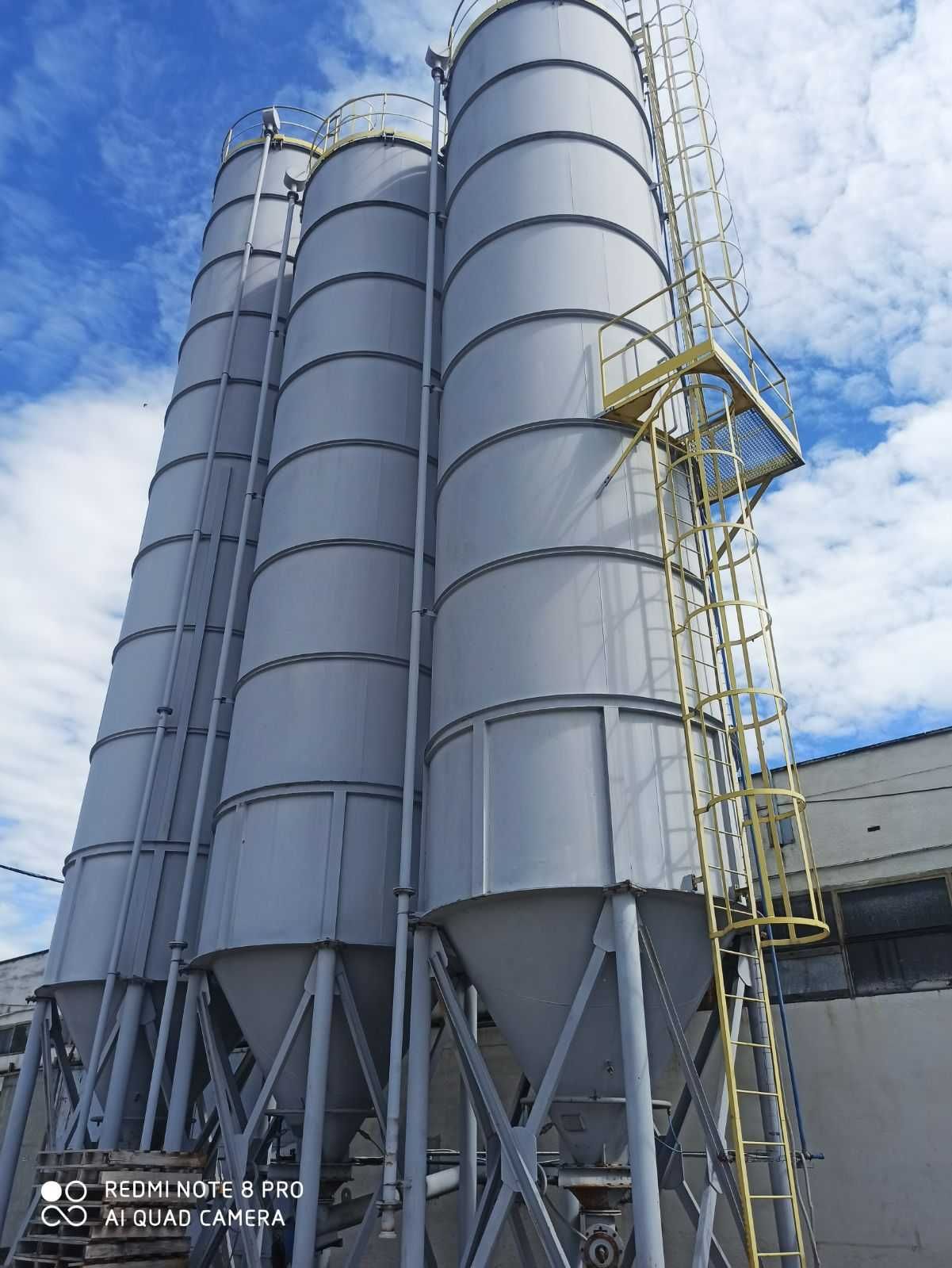 Silos 120 ton zbiornik cement wapno popiół 100m3, węzeł betoniarski