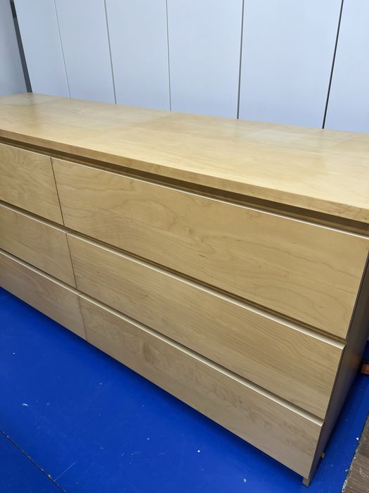 Komoda ikea malm 6 szuflad dąb bejcowany na biało