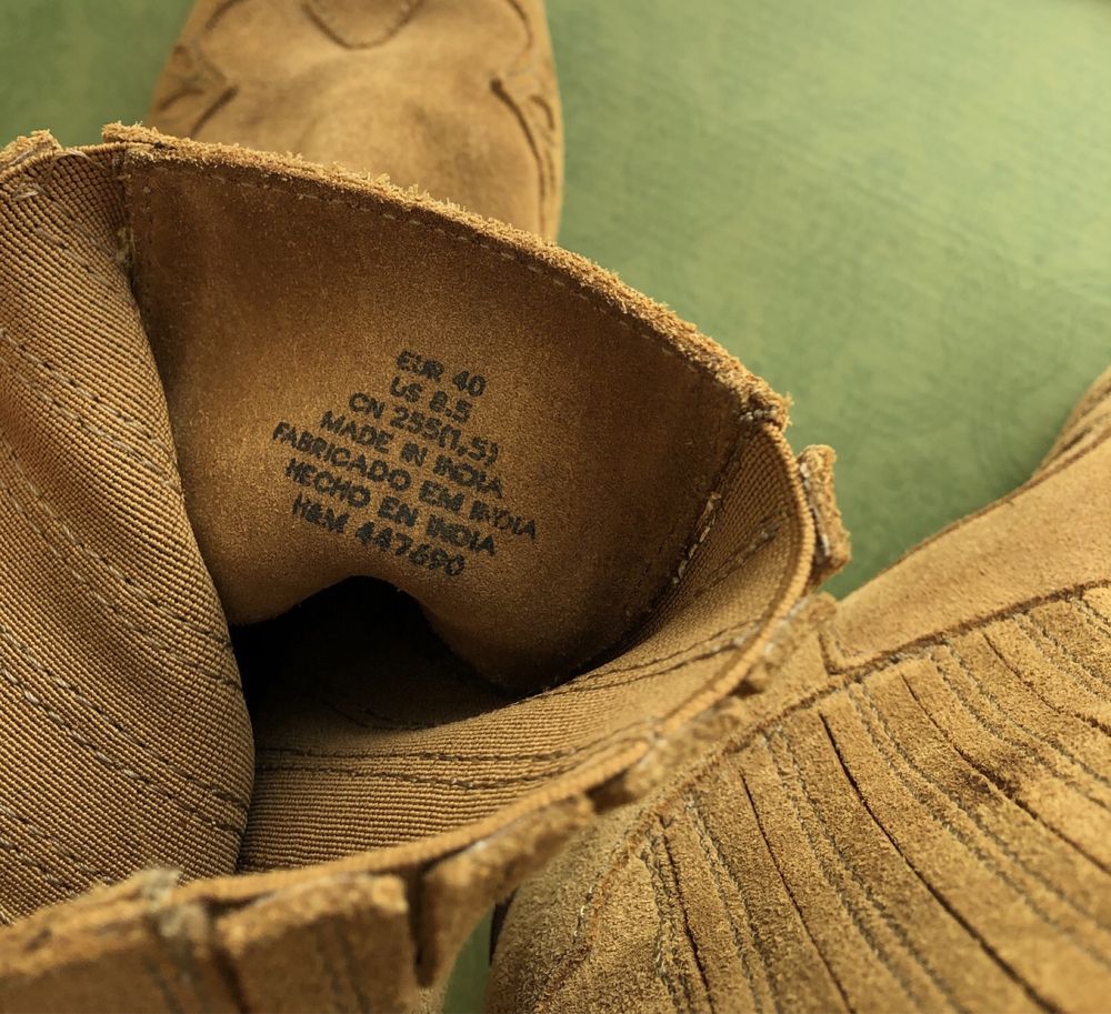 Buty kowbojki H&M Premium skórzane skóra naturalna zamsz 40