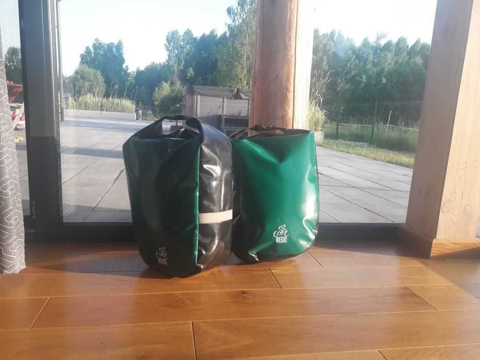 Sakwy rowerowe zielone 27l pcv REDO torby torba na rower