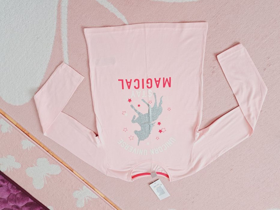 Nowa bluzka t-shirt z długim rękawem jednorożec r. 158/164