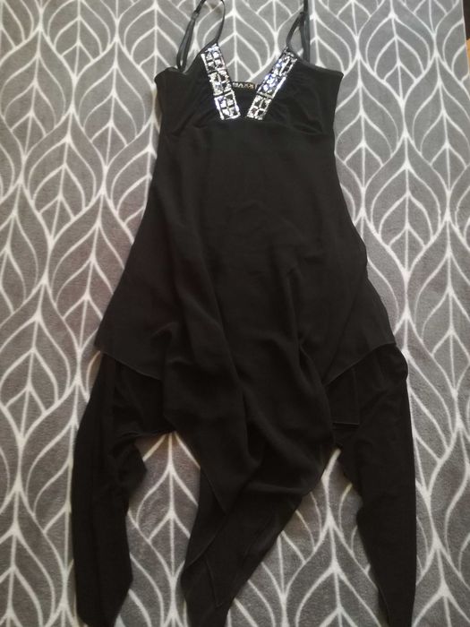 Sukienka czarna cekiny 38 wieczorowa studniówka wesele impreza