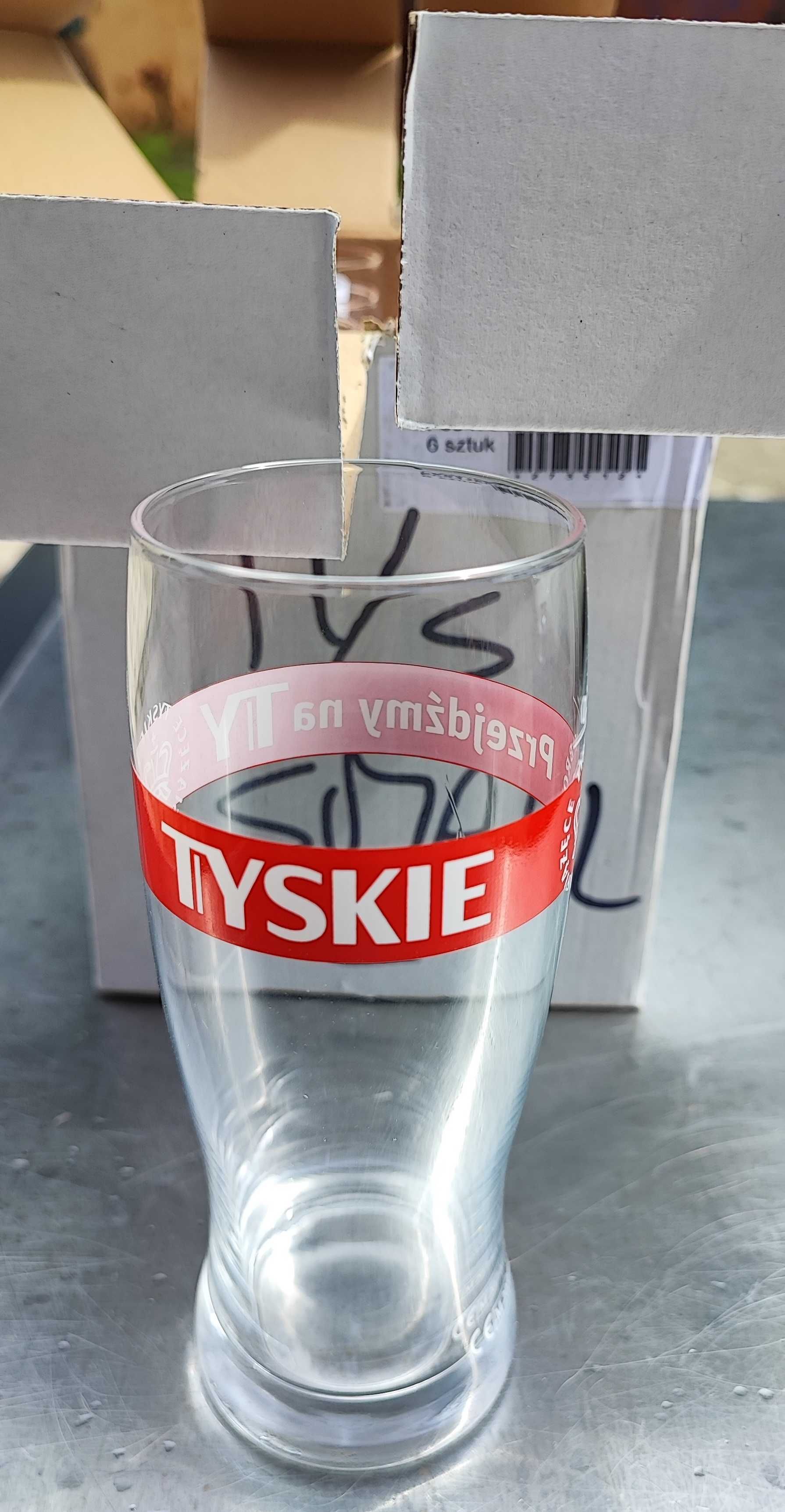Szklanki Tyskie 12szt KPL do piwa prezent kufel 0.5
