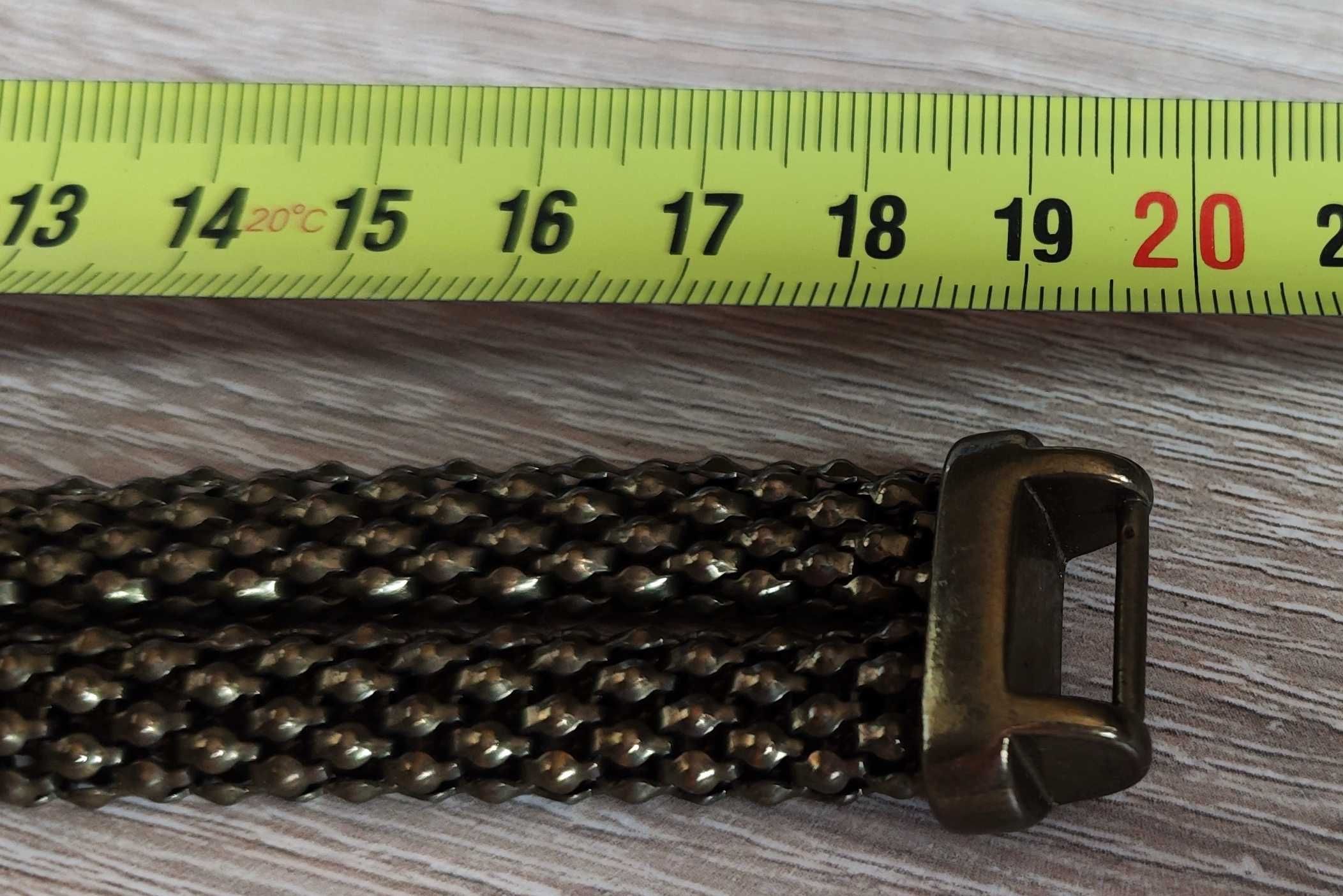 bransoletka gruba szeroka złota ciemna splot 20 cm