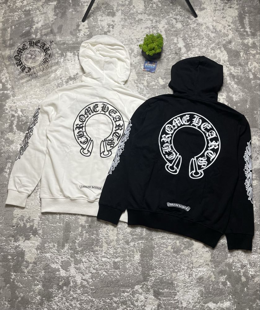 Кофта Chrome Hearts / S розмір / Біла та Чорна Зіпка