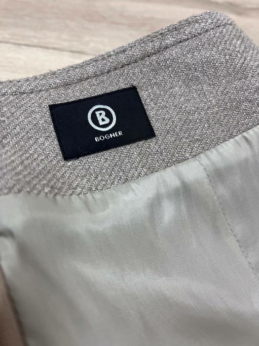 Bogner вовна шовк спідниця трапеція бежева коротка S M L