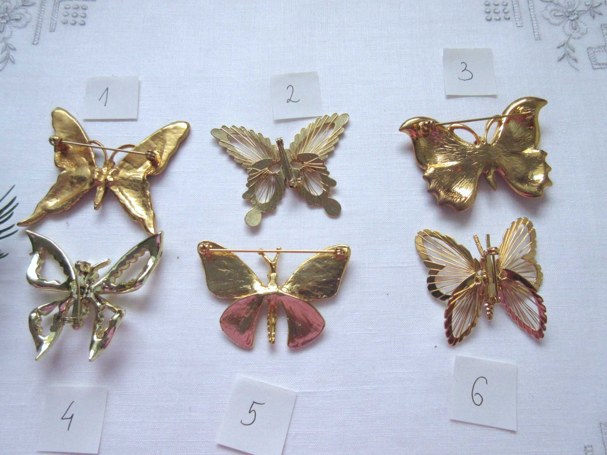 Stara biżuteria broszki motyle