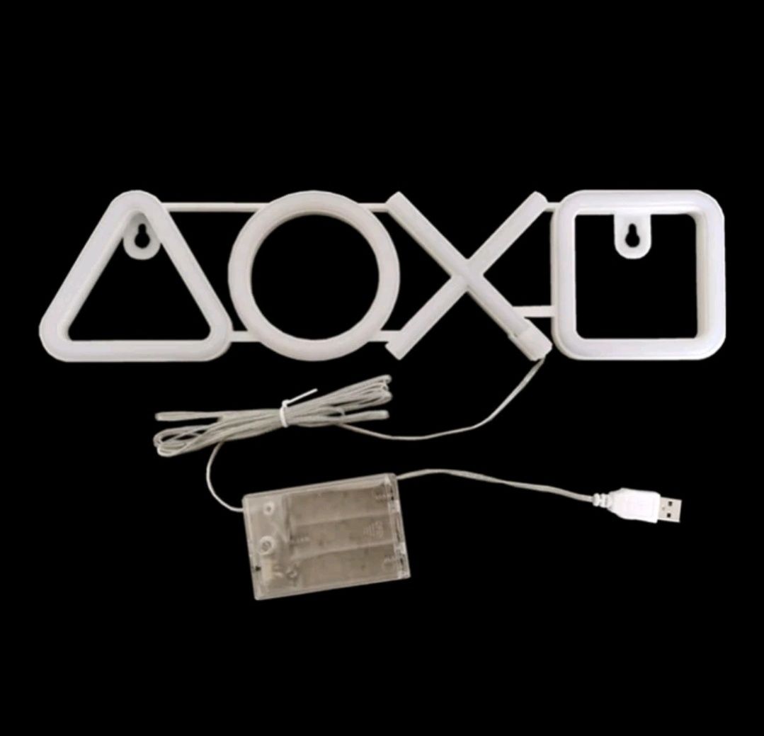 Neon, led na ściane- logo ps4 (dla gracza, gamer)