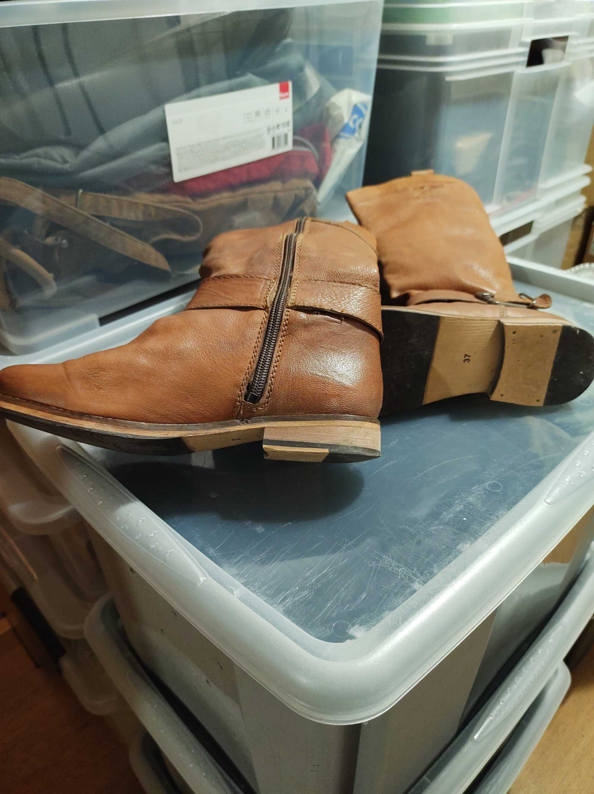 oficerki kozaki  skóra naturalna  r. 37-38