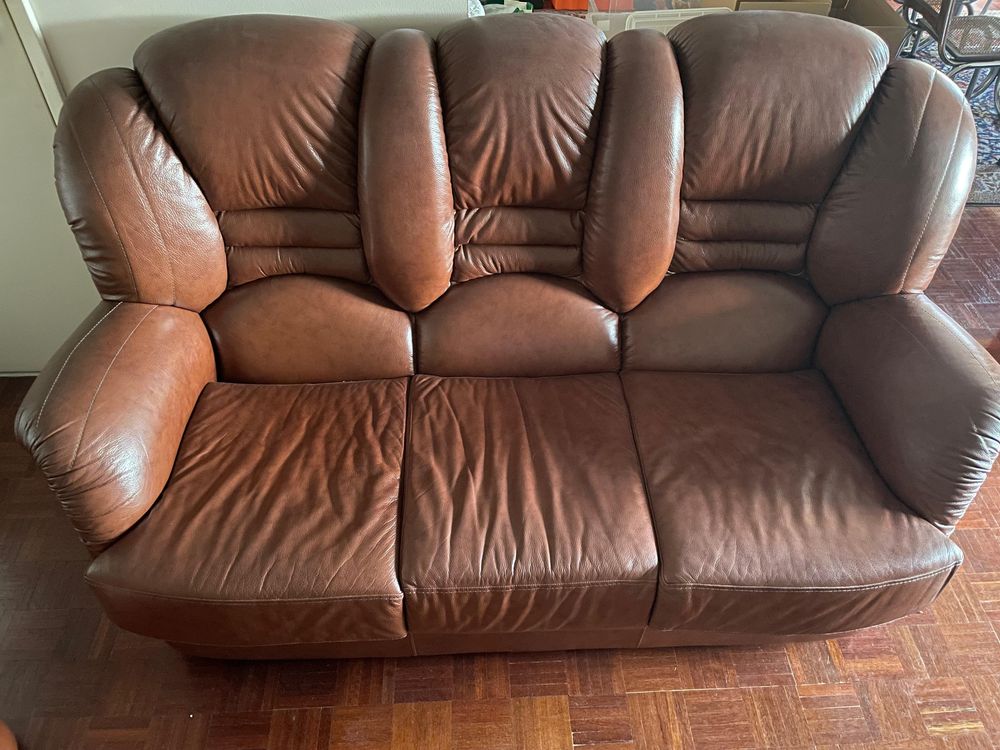 Sofa de pele de 3 lugares