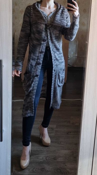 Довгий в’язаний кардиган з вовною Supertrash, розмір M-L/46-48