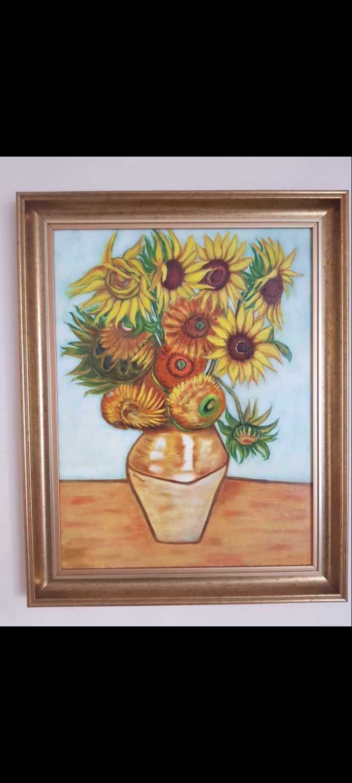 Obraz olejny ręcznie malowany- słoneczniki.
