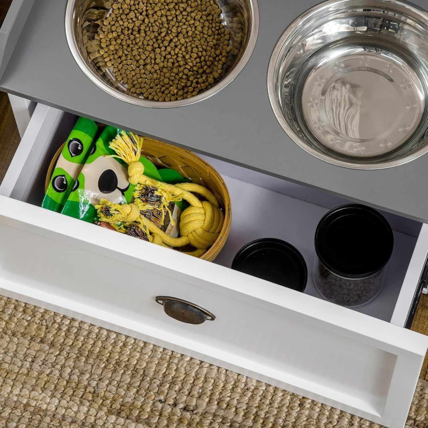 ENVIO GRÁTIS - Alimentador Elevado para cão com 2 tigelas INOX 2L
