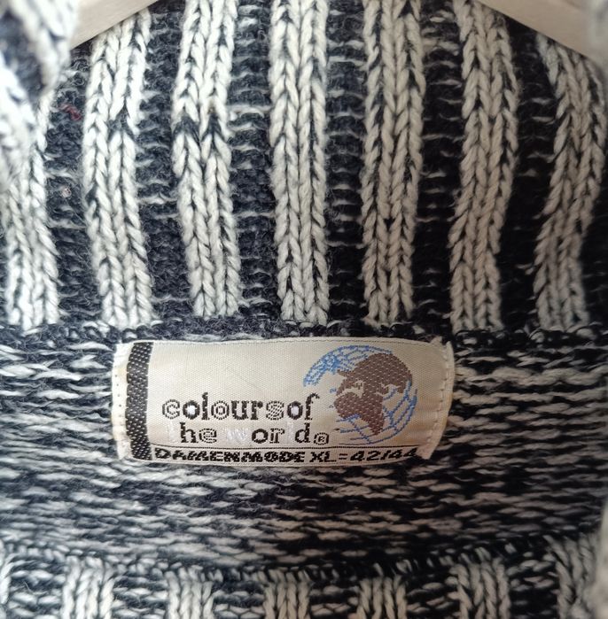 M L biust 51,5x2 Ciepły Klasyk! sweter melanż komin Cowl neck
