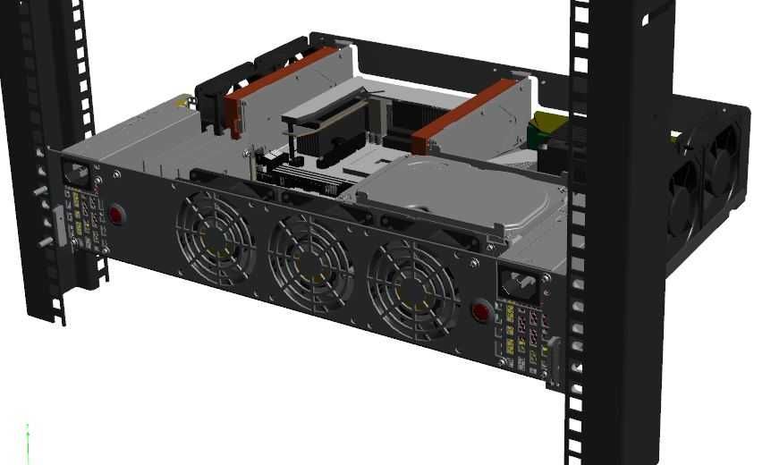 Obudowa RACK do szafy 19 cali R-CASE 2 v2 / Serwer 2 x mATX, 2 x FLEX