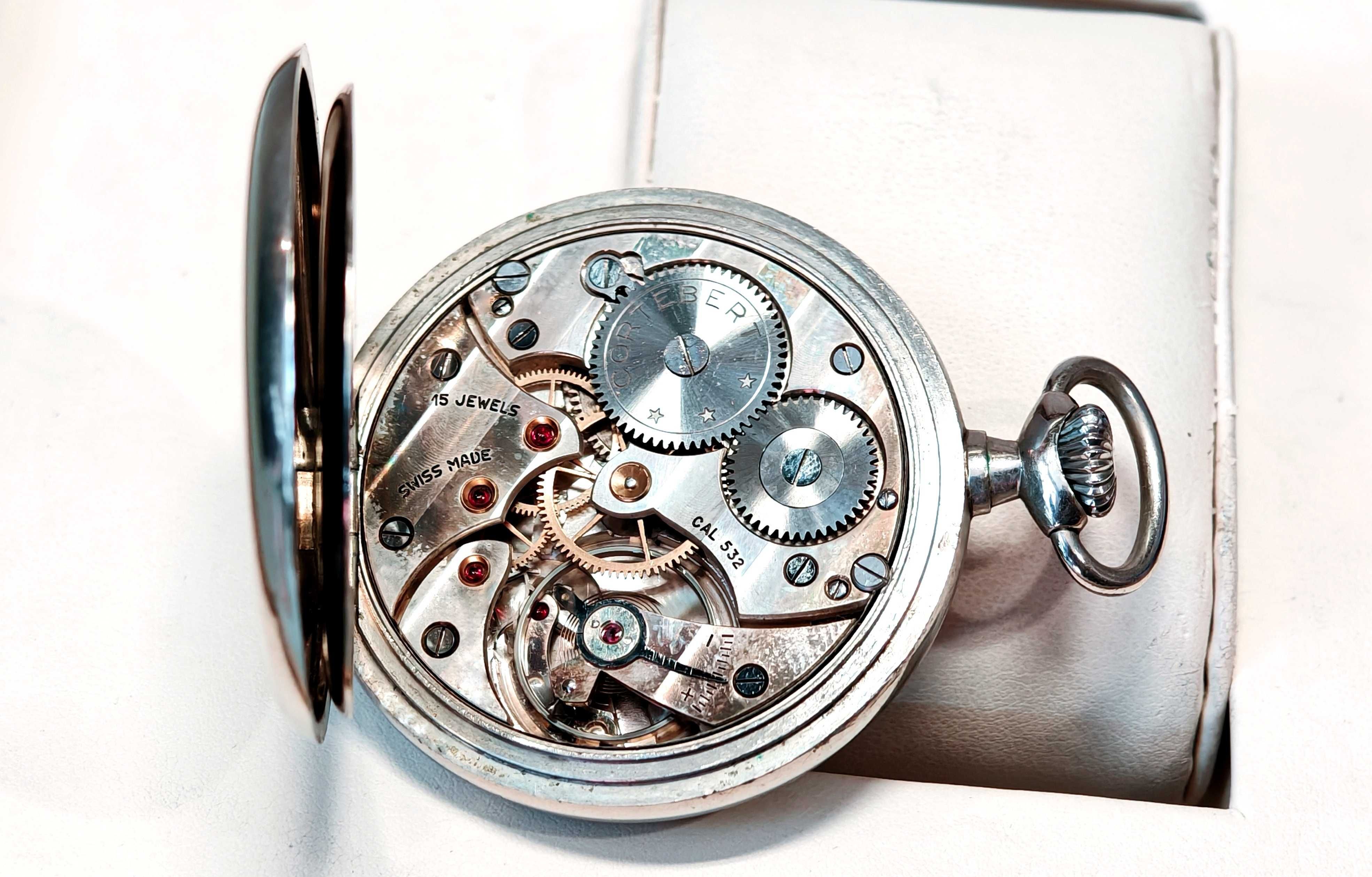 Zegarek Kieszonkowy CORTEBERT ANTIMAGNETIC 15J SWISS MADE Mechaniczny
