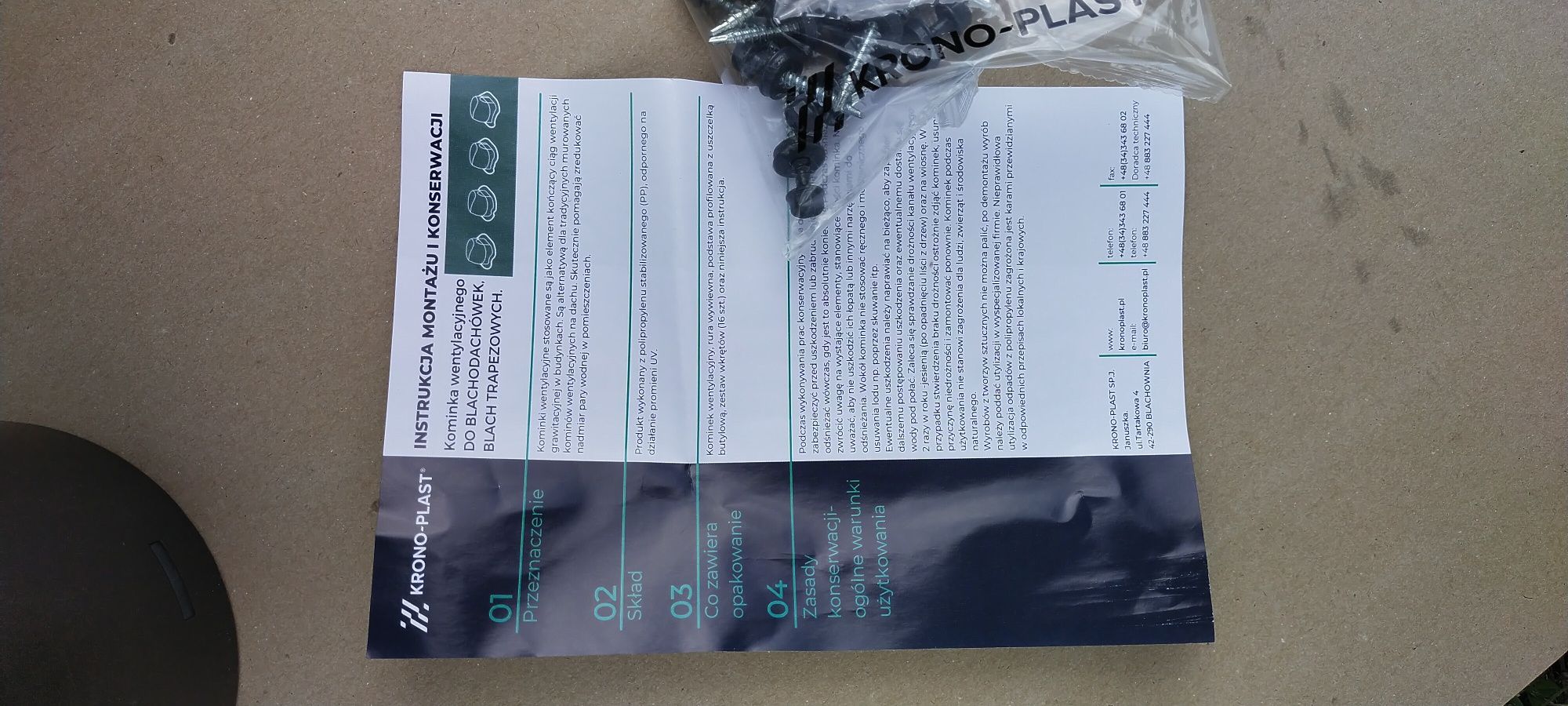 Kominek wentylacyjny Krono Plast