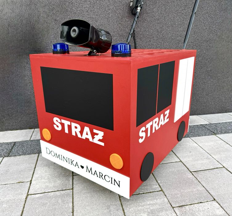 Wódkowóz zabawy ślubne wózek na alkohol straż pożarna megafon imprezy