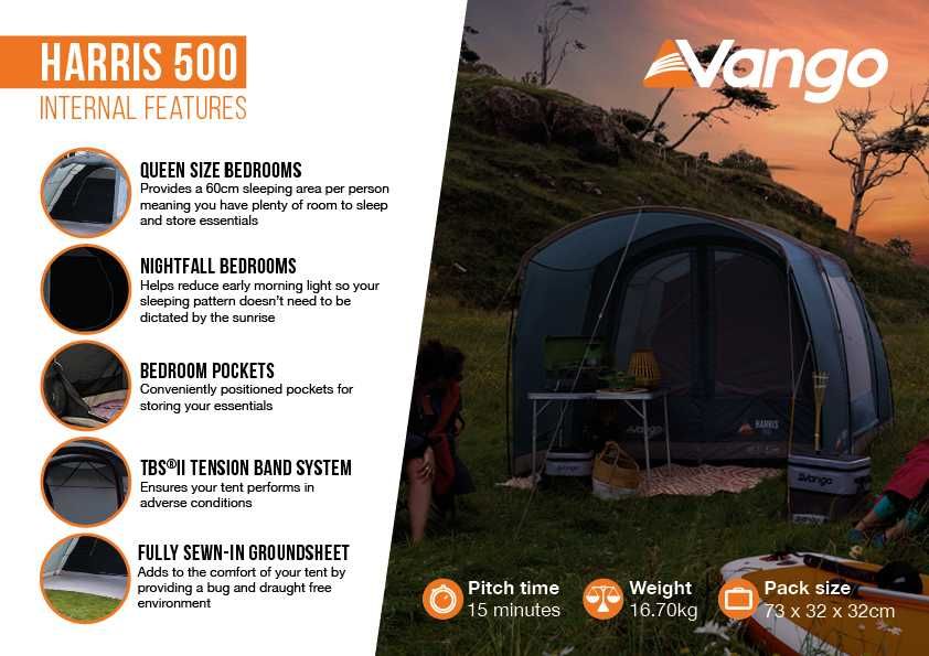 Namiot rodzinny 5 osobowy Vango Harris 500