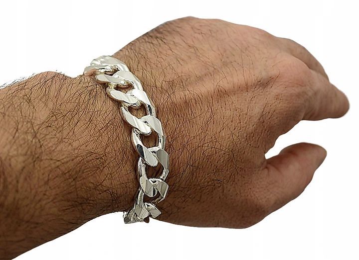 Srebrna Gruba Bransoleta Pancerka 1,50 cm Szeroka GRAWER GRATIS