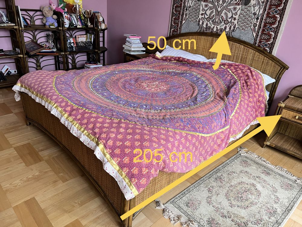 Rattanowe łóżko 160x200
