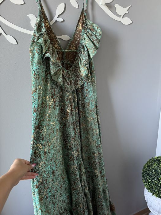 Sukienka jedwab długa maxi na ramiączkach