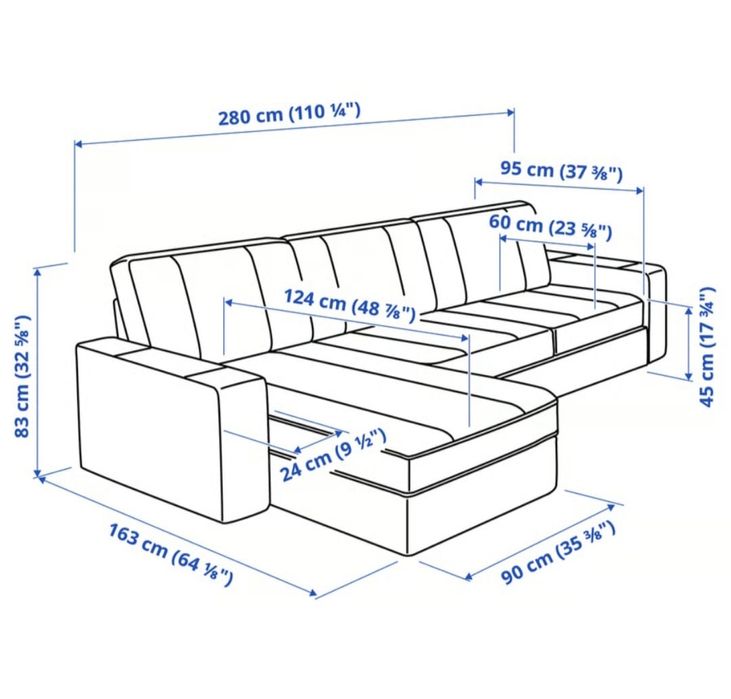 Sofá 3 Lugares-Chaise-longue é modulador