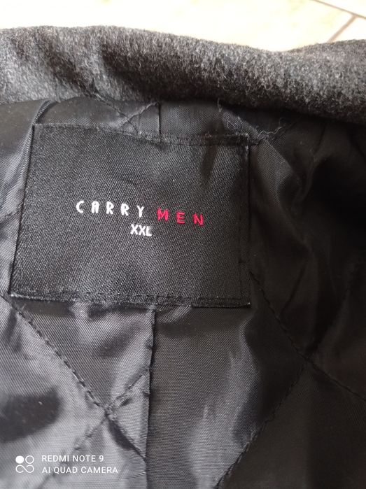 Płaszcz męski wełniany Carry XXL XL szary trencz
