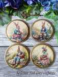 Ozdobne podstawki z zajączkami Prowansja shabby chic decoupage hand