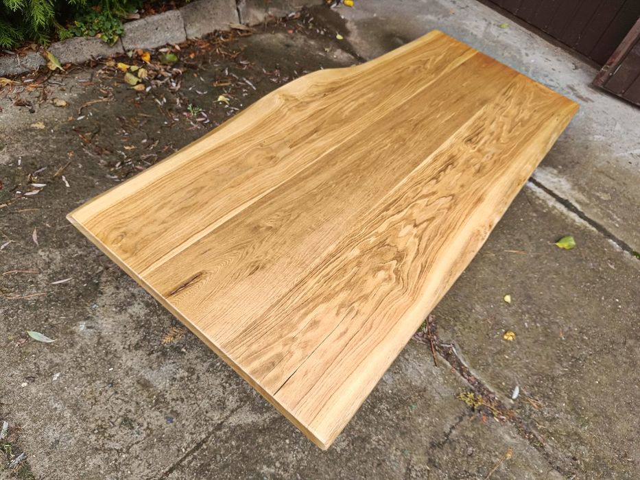 Blat dębowy 175x79-88 Live Edge na stół biurko ławę