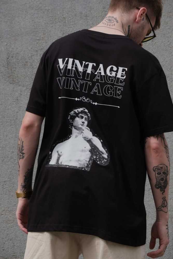Оверсайз футболка з принтом Without vintage black