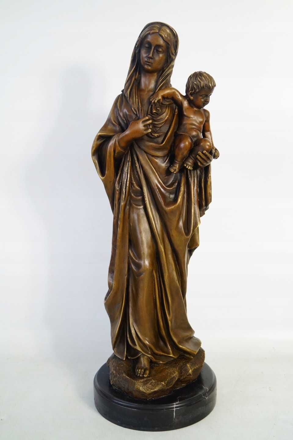 Matka Boska z Dzieciątkiem duży brąz figura rzeźba