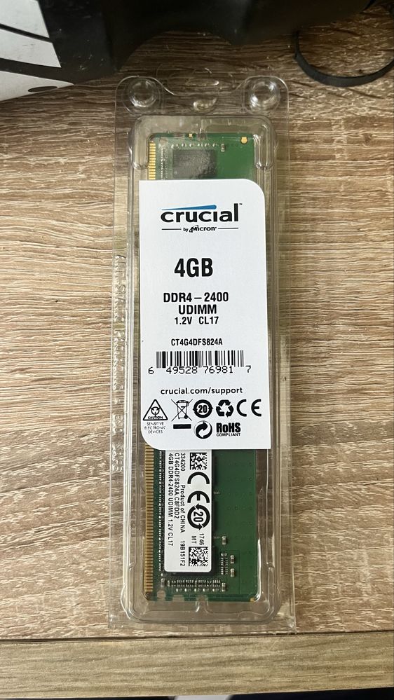 Память Crucial Micron DDR4 4Gb 2400MHz CL17 1.2