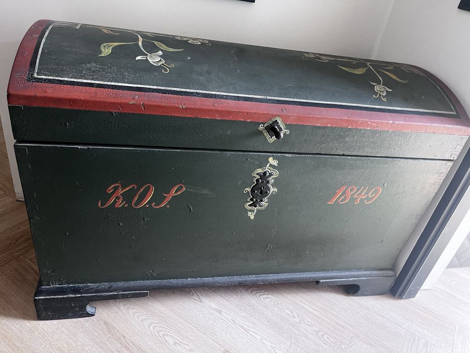 Skrzynia kufer debowy antyk 1849 r
