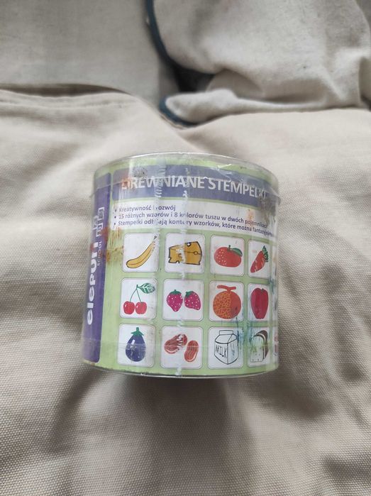Drewniane stempelki owoce żywność do zabawy
