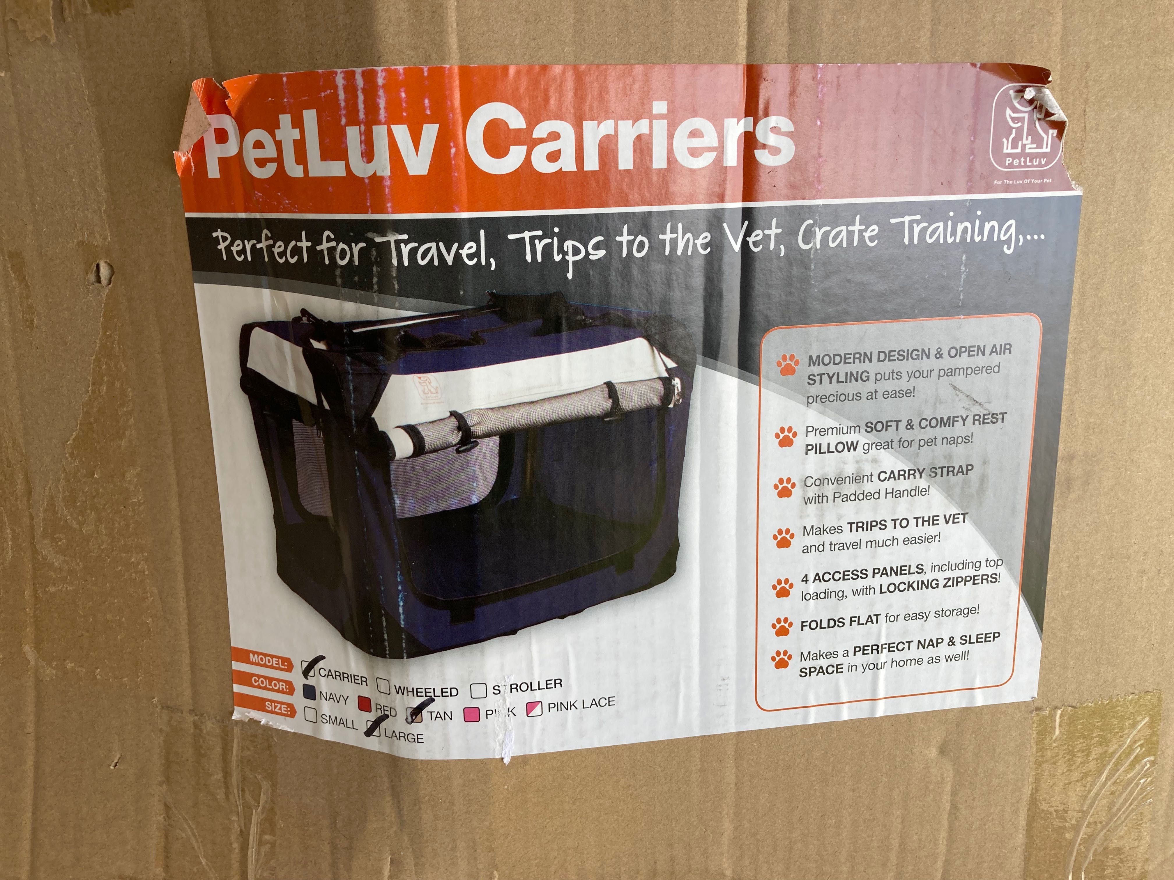 PETLUV - caixa de transporte de cães e gatos tamanho Large - NOVA