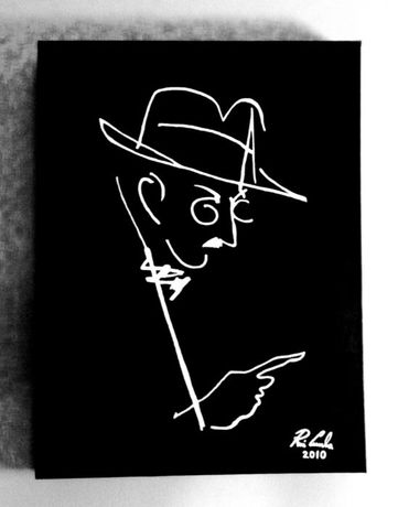 Pintura Fernando Pessoa em tela