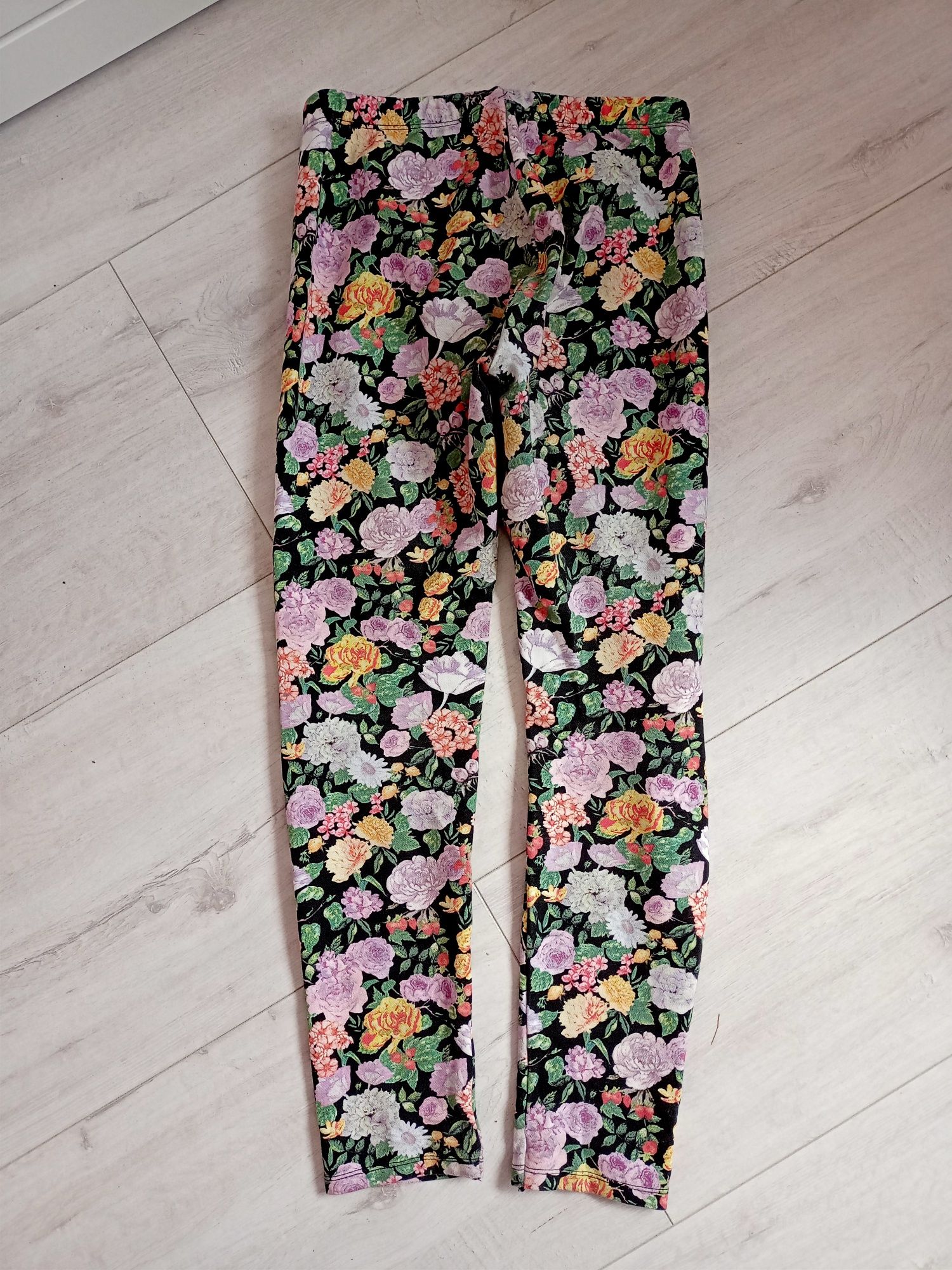 Legginsy 164 Zara Girls spodnie leginsy kwiatowe ciepłe wygodne lycra