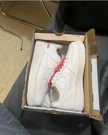 Buty meskie Mokasyny Nike_Air_Force_1_Low_'07_Supreme_White R.43