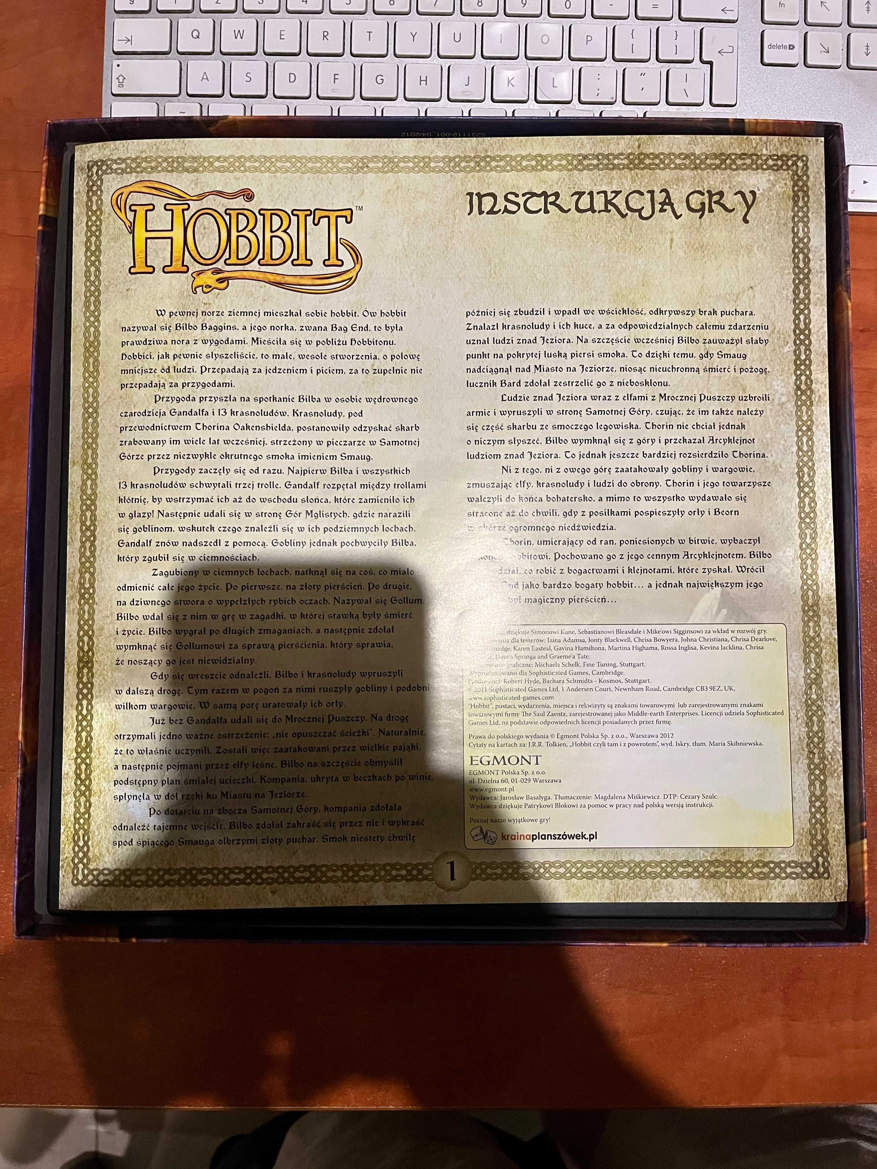 Gra planszowa Hobbit (Egmont) (stan idealny) polska UNIKAT z 2011 roku