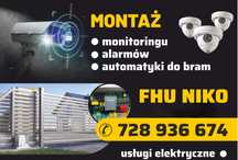 Montaż monitoringu, alarmu, automatyka bramowa, domofony