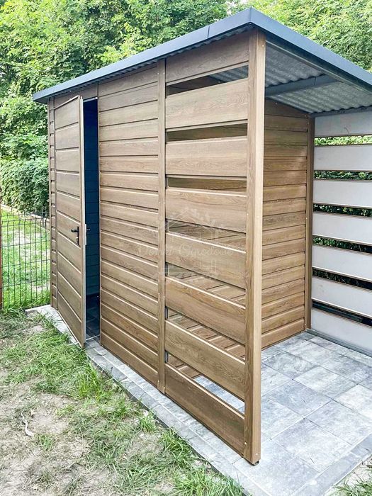 domek ogrodowy 2x2m wiata 0,8m drzwi winchester spad w tył ID668