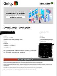 Odsprzedam bilet na koncert Mortalcia  11.05.2024 Progresja Warszawa